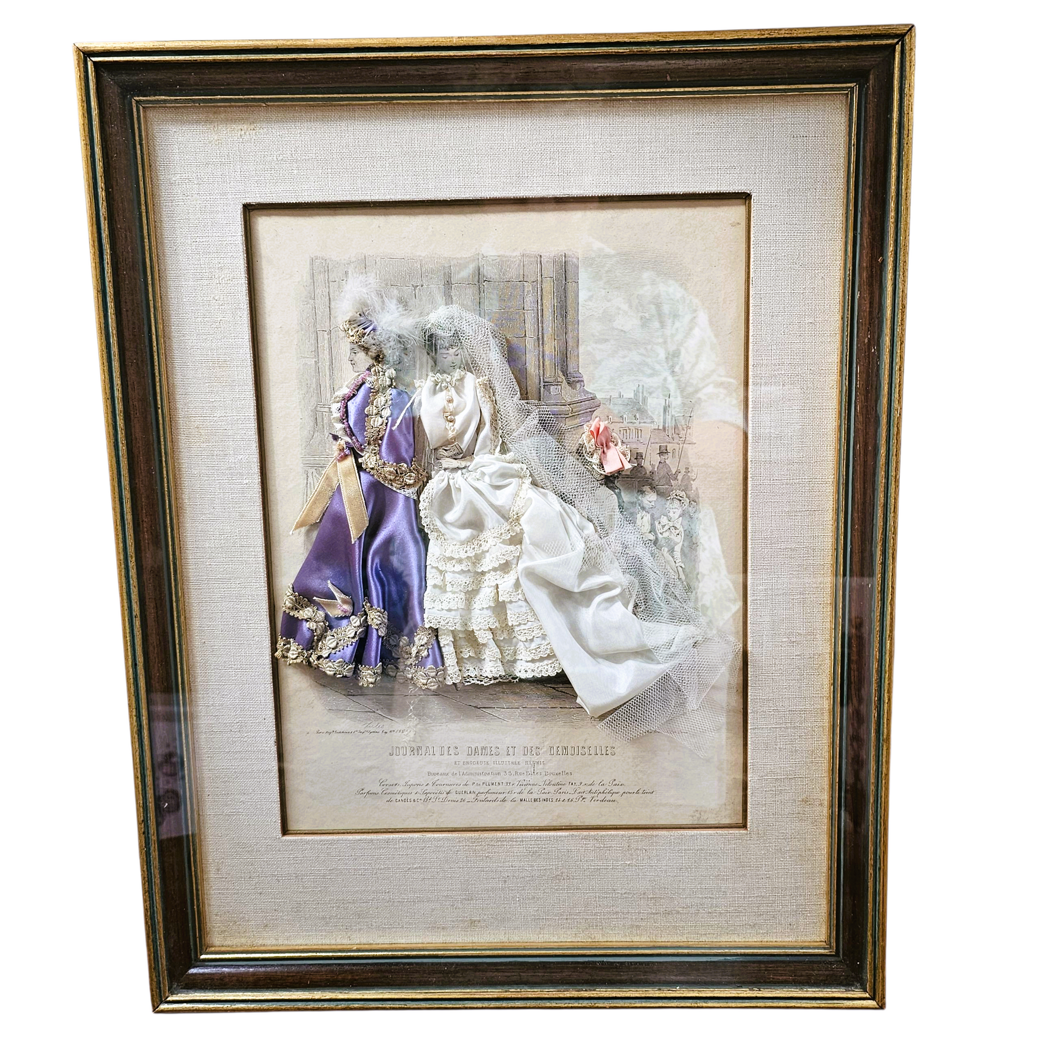 Gravure originale habillée et encadrée du 