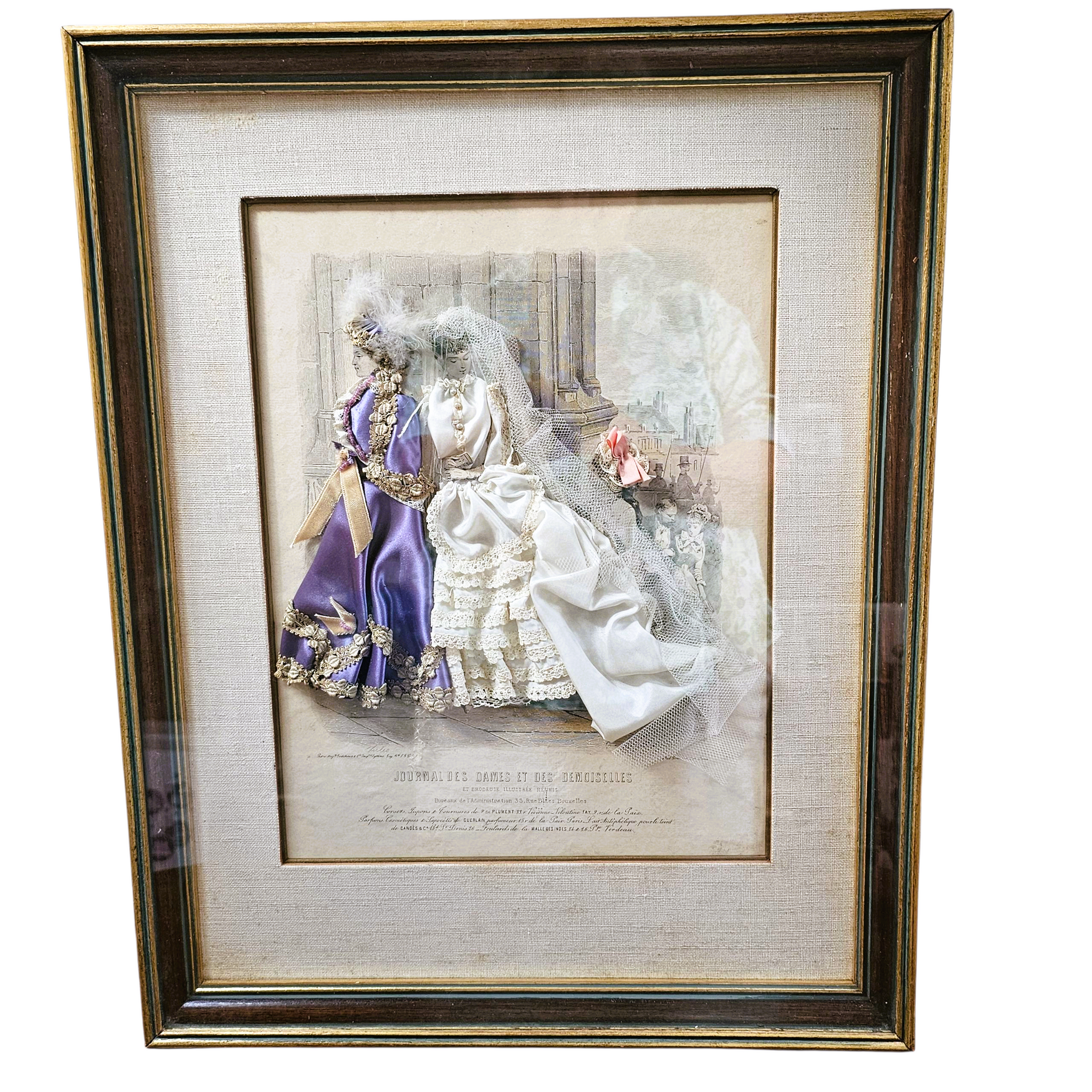 Gravure originale habillée et encadrée du 