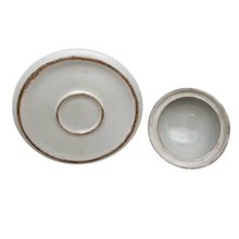 Load image into Gallery viewer, L. Luc, bonbonnière signée d&#39;inspiration Art déco en porcelaine peinte à la main, années 1950
