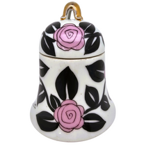 Load image into Gallery viewer, L. Luc, bonbonnière signée d&#39;inspiration Art déco en porcelaine peinte à la main, années 1950
