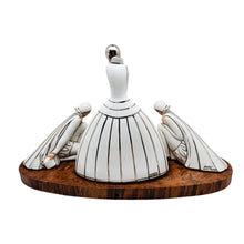 Afbeelding in Gallery-weergave laden, Lampe veilleuse brûle-parfum Art déco Argilor – Porcelaine et loupe de thuya, vers 1925-1930 Le Charme des Violettes - Brocante en ligne
