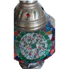 Load image into Gallery viewer, Vintage Turkish lamp in glass mosaic and multi-colored beads
