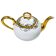 Load image into Gallery viewer, Madesclaire Emile, Limoges, 1920-1934. Art Deco teapot in white porcelain, gold and flowers
