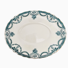 Afbeelding in Gallery-weergave laden, Berkeley Losol Ware Keeling and Co Burslem, Plat ovale en porcelaine anglaise au décor Evesham vert et blanc, années 1920
