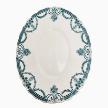 Afbeelding in Gallery-weergave laden, Berkeley Losol Ware Keeling and Co Burslem, Plat ovale en porcelaine anglaise au décor Evesham vert et blanc, années 1920
