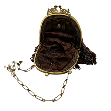 Load image into Gallery viewer, Minaudière perlée marron dans le goût de la Belle Époque, vers 1910-1930 Le Charme des Violettes - Brocante en ligne
