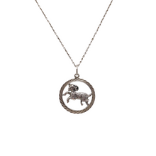 Charger l&#39;image dans la galerie, Médaillon Bélier en argent 835, signe du zodiaque, et sa chaîne assortie, années 1940-1960 Le Charme des Violettes - Brocante en ligne
