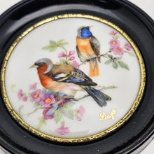 Afbeelding in Gallery-weergave laden, Limoges, Paire de médaillons aux oiseaux et aux fleurs en porcelaine, années 1960-1970
