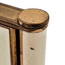 Charger l'image dans la galerie, Minaudière Art déco en laiton doré et nacre, poudrier, manucure &amp; rouge à lèvres, années 1925–1935
