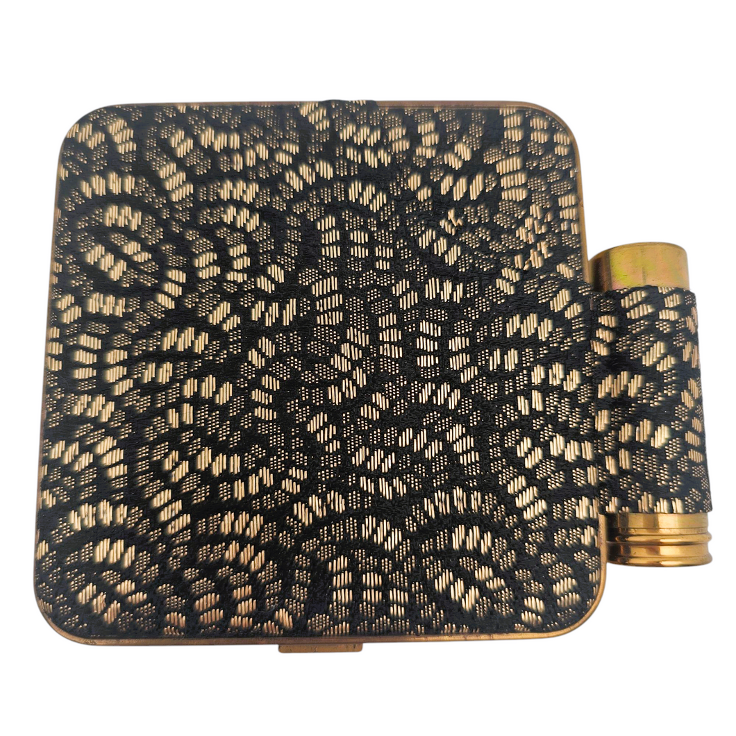Minaudière vintage “Cara” – Poudrier et rouge à lèvres intégrés, années 1950