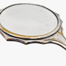 Charger l&#39;image dans la galerie, Miroir à main biseauté en métal argenté, années 1940-1950
