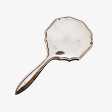Charger l&#39;image dans la galerie, Miroir à main biseauté en métal argenté, années 1940-1950
