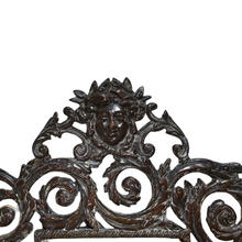 Load image into Gallery viewer, Bevelled mirror from the Napoleon III period in patinated bronze with openwork decoration in the style of Bérain
