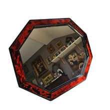 Load image into Gallery viewer, Grand miroir octogonal en bois noirci et écaille de tortue véritable, fin XIXè - début XXè Le Charme des Violettes - Brocante en ligne
