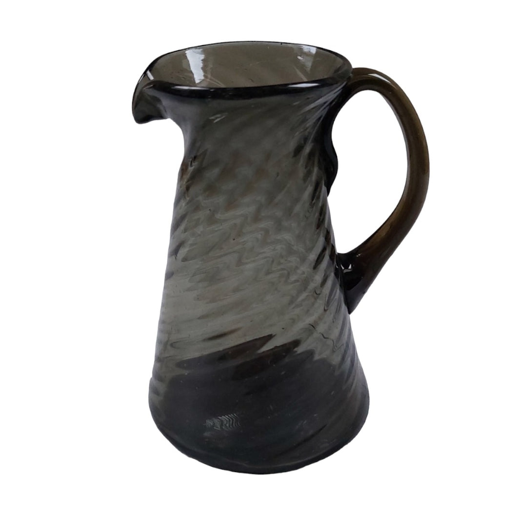 Vase-pichet iranien artisanal ancien en verre soufflé