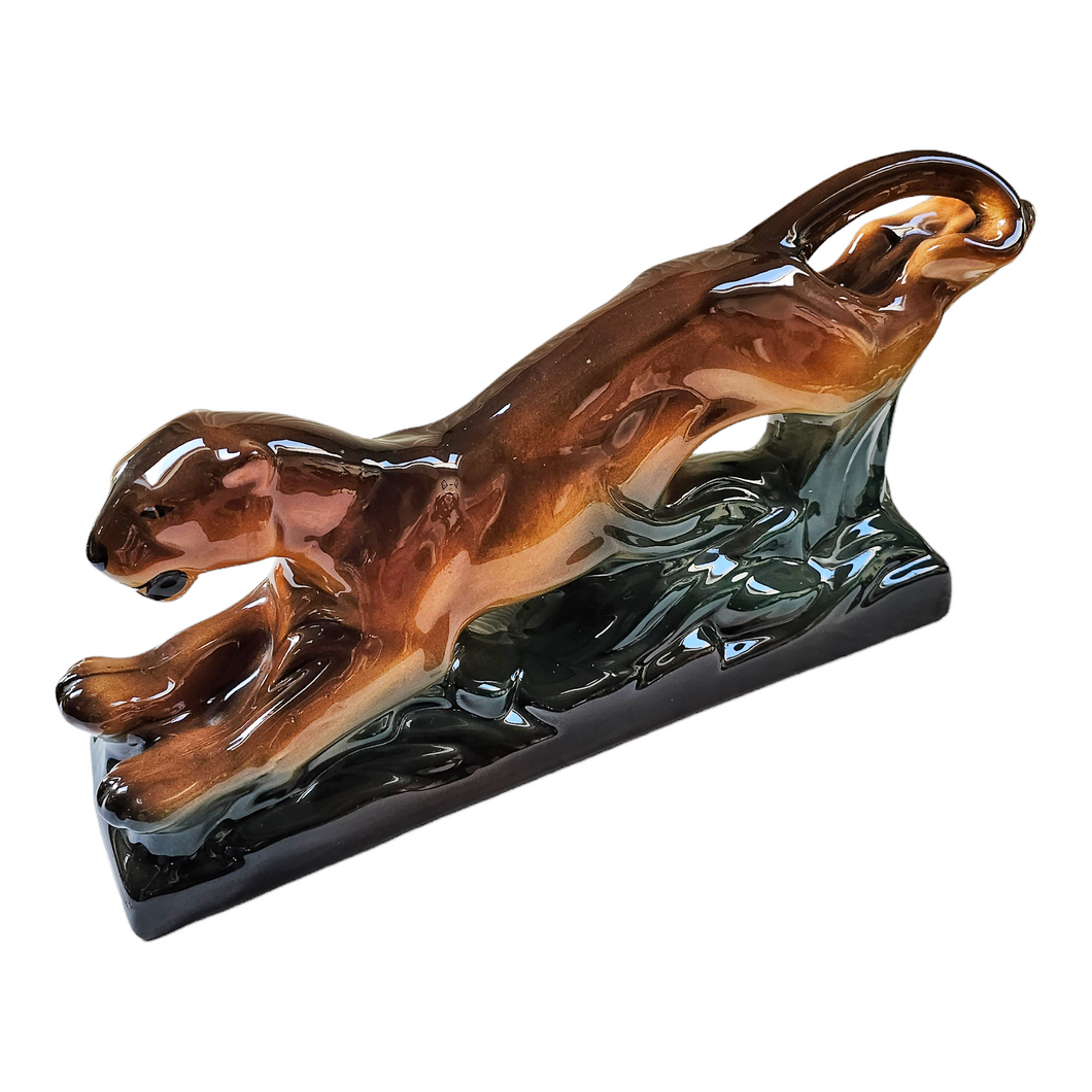 Sainte-Radegonde. Glazed ceramic Art Deco panther