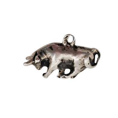 Pendentif Taureau en argent, années Le Charme des Violettes - Brocante en ligne