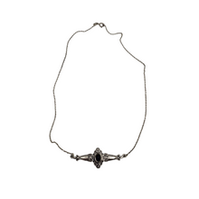 Charger l&#39;image dans la galerie, Collier en argent et onyx noir d&#39;inspiration Art Nouveau, XXè
