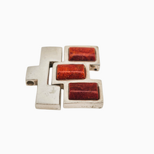 Load image into Gallery viewer, Designer silver pendant set with jasper and its matching chain
