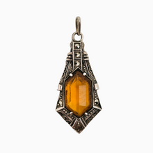 Load image into Gallery viewer, Art Deco pendant in 830 silver set with marcasites, 1920s-1930s
