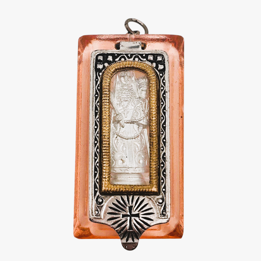 Pendentif sanctuaire de poche Art déco, Tchécoslovaquie, années 1920-1930