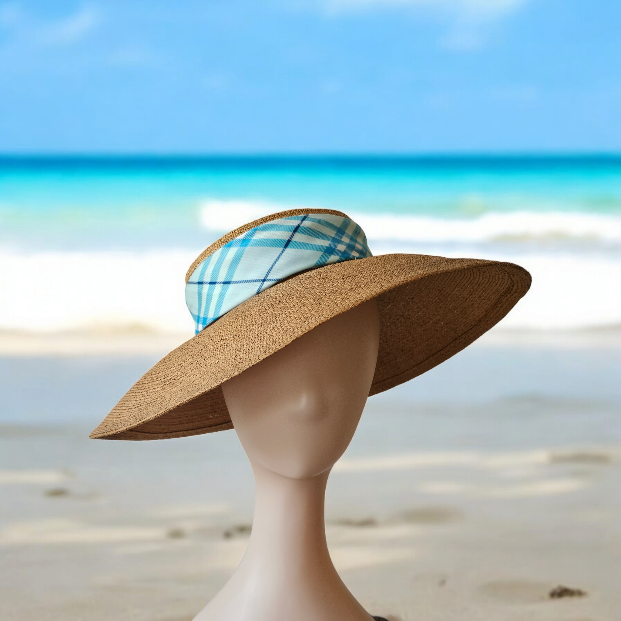 Chapeau Capeline Bleu Marine Vintage Années 1950 - Taille Unique - Occasion Très Bon état