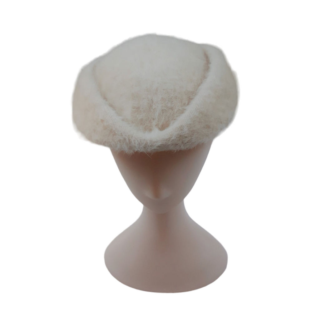 Chapeau vintage en laine beige