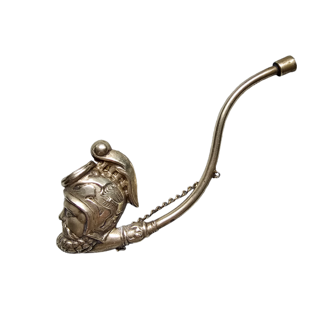 Cigar pipe in gilded brass, 19th century