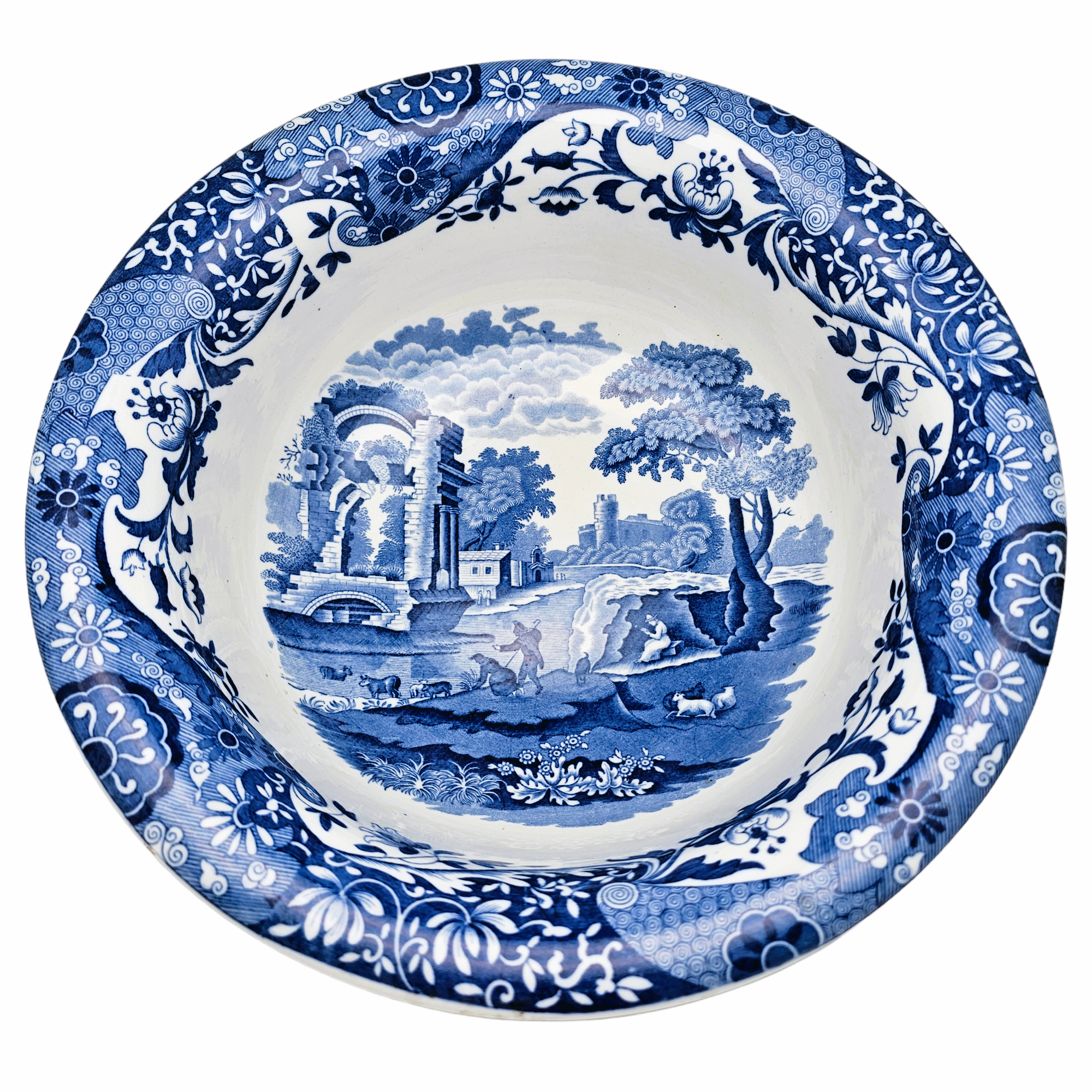 Copeland Spode's Italian Large blue and white serving dish in fine  porcelain, year 1923