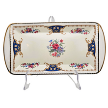 Load image into Gallery viewer, Portland Pottery, Staffordshire, Plat à cake en faïence, vers 1950 Le Charme des Violettes - Brocante en ligne
