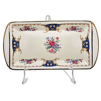 Portland Pottery, Staffordshire, Plat à cake en faïence, vers 1950 Le Charme des Violettes - Brocante en ligne