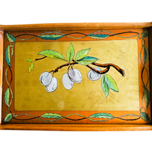 Afbeelding in Gallery-weergave laden, Plateau Art nouveau en verre peint et bois, années 1900-1915
