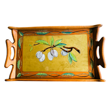Afbeelding in Gallery-weergave laden, Plateau Art nouveau en verre peint et bois, années 1900-1915
