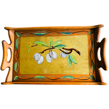 Afbeelding in Gallery-weergave laden, Plateau Art nouveau en verre peint et bois, années 1900-1915
