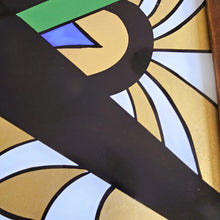 Afbeelding in Gallery-weergave laden, Plateau Art déco signé Polma en verre peint et bois, années 1920-1930
