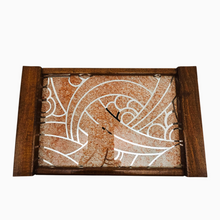 Afbeelding in Gallery-weergave laden, Plateau Art déco au miroir gravé à décor géométrique stylisé, années 1925-1935
