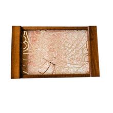 Afbeelding in Gallery-weergave laden, Plateau Art déco au miroir gravé à décor géométrique stylisé, années 1925-1935
