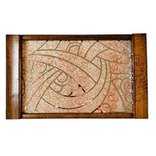 Afbeelding in Gallery-weergave laden, Plateau Art déco au miroir gravé à décor géométrique stylisé, années 1925-1935
