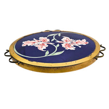 Load image into Gallery viewer, Plat à gâteau tournant en céramique Art déco aux iris, vers 1930-1940 Le Charme des Violettes - Brocante en ligne
