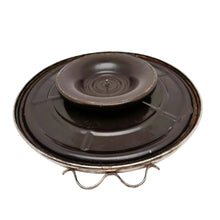 Charger l'image dans la galerie, Plat à gâteau tournant Art déco aux tulipes – fond bleu ciel, vers 1930-1940 Le Charme des Violettes - Brocante en ligne
