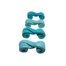 Load image into Gallery viewer, Suite de 4 porte-couteaux en céramique turquoise – Esprit Vallauris, années 1960 Le Charme des Violettes - Brocante en ligne
