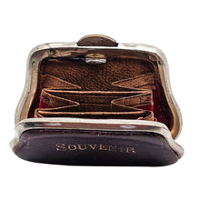 Charger l'image dans la galerie, Porte-monnaie miniature « Souvenir » en cuir bordeaux, fin XIXè - début XXè Le Charme des Violettes - Brocante en ligne
