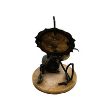 Charger l'image dans la galerie, Porte-montre encrier en bronze de Vienne à l’ibis – albâtre et miroir biseauté, vers 1900 Le Charme des Violettes - Brocante en ligne
