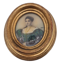 Load image into Gallery viewer, Miniature sur ivoire, portrait d&#39;une élégante, XIXe
