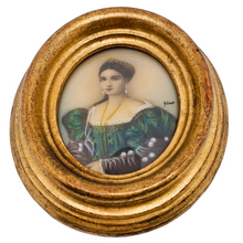 Load image into Gallery viewer, Miniature sur ivoire, portrait d&#39;une élégante, XIXe
