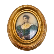 Load image into Gallery viewer, Miniature sur ivoire, portrait d&#39;une élégante, XIXe
