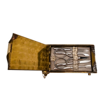 Charger l&#39;image dans la galerie, ✨ Nécessaire Art Déco en peau de serpent et laiton, Poudrier, manucure &amp; rouge à lèvres, vers 1925-1935 Le Charme des Violettes - Brocante en ligne
