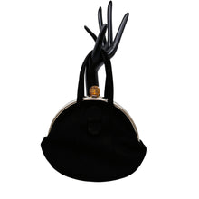Charger l'image dans la galerie, Sac du soir Art déco en daim noir – fermoir façon ambre, années 1930 Le Charme des Violettes - Brocante en ligne
