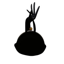 Charger l'image dans la galerie, Sac du soir Art déco en daim noir – fermoir façon ambre, années 1930 Le Charme des Violettes - Brocante en ligne
