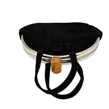 Charger l'image dans la galerie, Sac du soir Art déco en daim noir – fermoir façon ambre, années 1930 Le Charme des Violettes - Brocante en ligne
